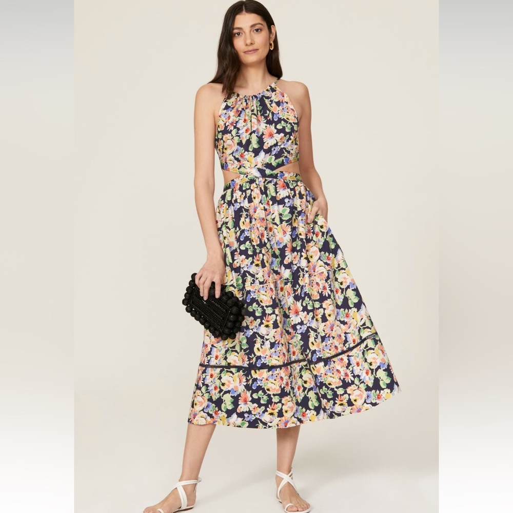 Something Navy floral dress size M